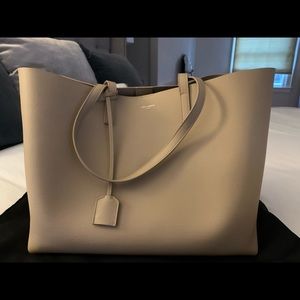 Saint Laurent E/W Shopping Tote in Dark Beige - Brand New!